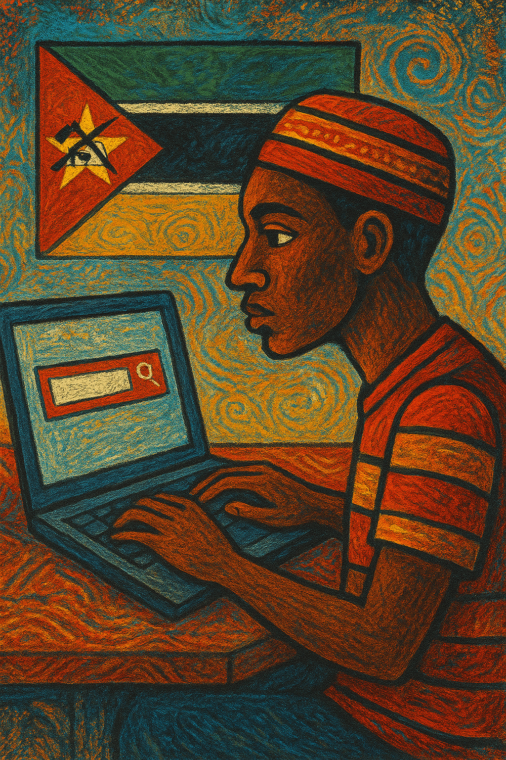 Ilustração de pessoas tentando encontrar serviços online.